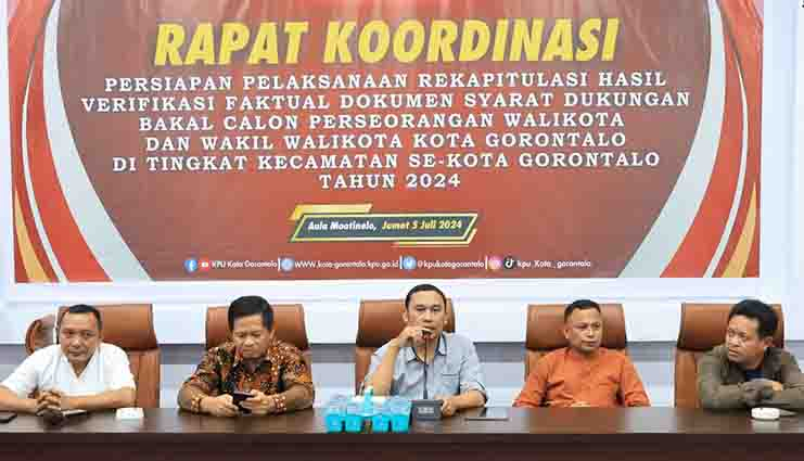 Verifikasi Faktual Bapaslon Perseorangan, KPU Kota Gorontalo Apresiasi Kinerja PPK dan&nbsp;PPS