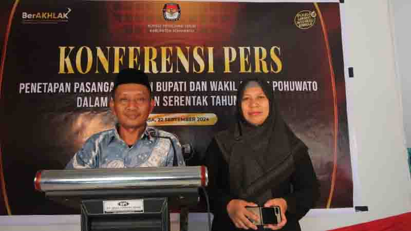 KPU Pohuwato Tetapkan 2 Pasangan Calon Bupati Pilkada&nbsp;2024